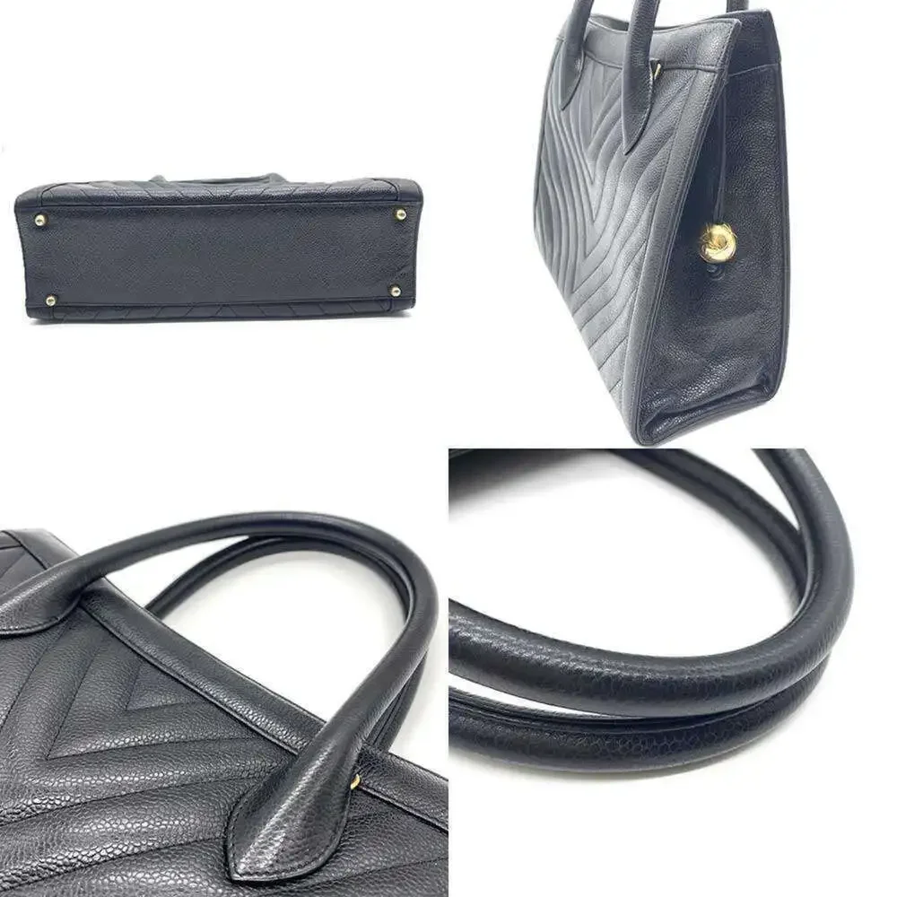 CHANEL Black Caviar Leather Tote Bag - Picture 3 of 6